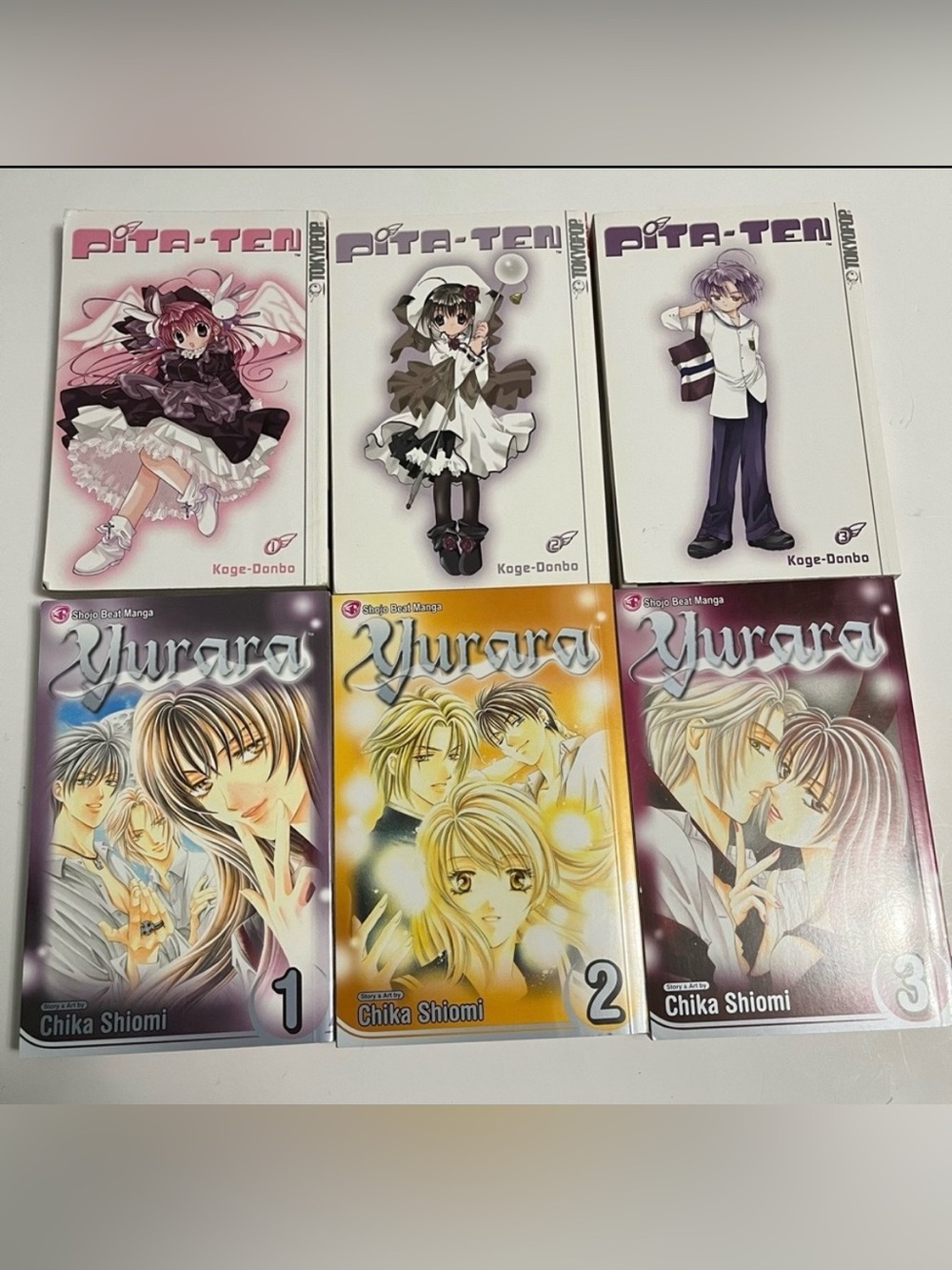 JAPANESE MANGA BOOKS PITA - TEN vol 1-3 and YURARA vol 1-3 comic books anime